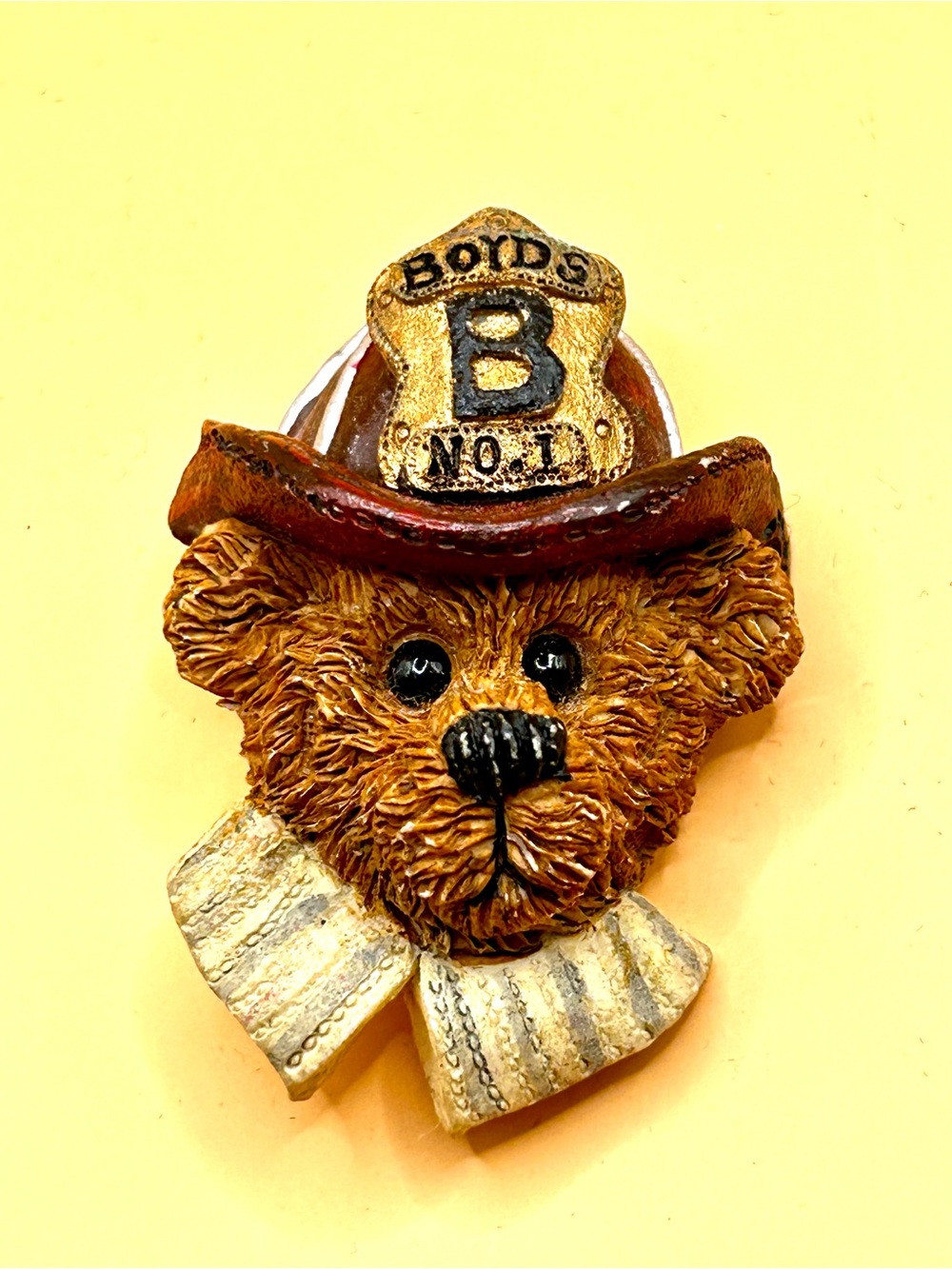 Boyd Bear vintage firefighter brooch